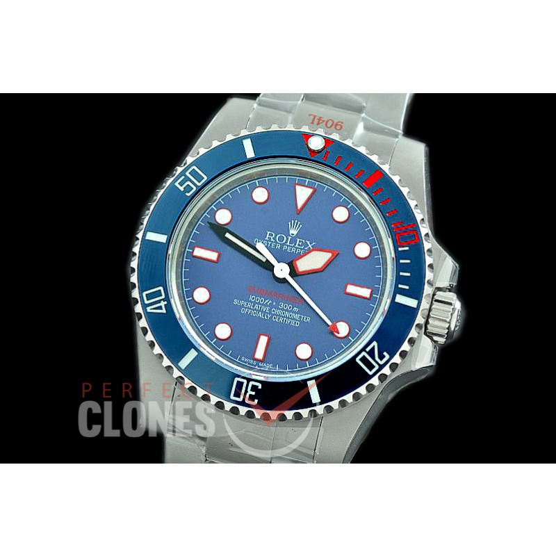 0 0 0 RLSS-LADG-011 GMF 904L Steel Les Artisans De Geneve "Rough Matt Driver" Submariner No Date114060 SS/SS Blue SA 3130 - Special Offer !