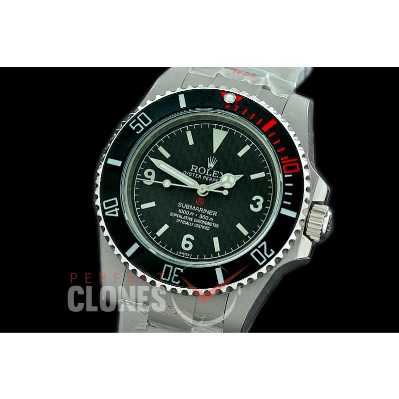 0 0 0 RLSS-LADG-012 GMF 904L Steel Les Artisans De Geneve "Rough Matt Carbon" Submariner No Date114060 SS/SS CF Black SA 3130 - Special Offer !