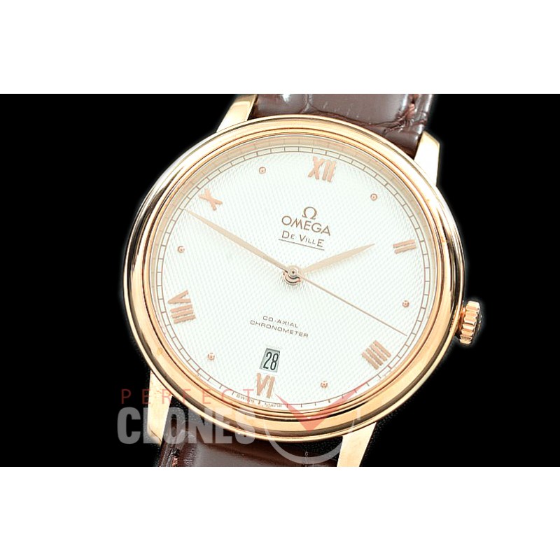 0 OMPRE-096L TWF Deville Prestige 38.5mm RG/LE White Roman Jap Miyota 9015