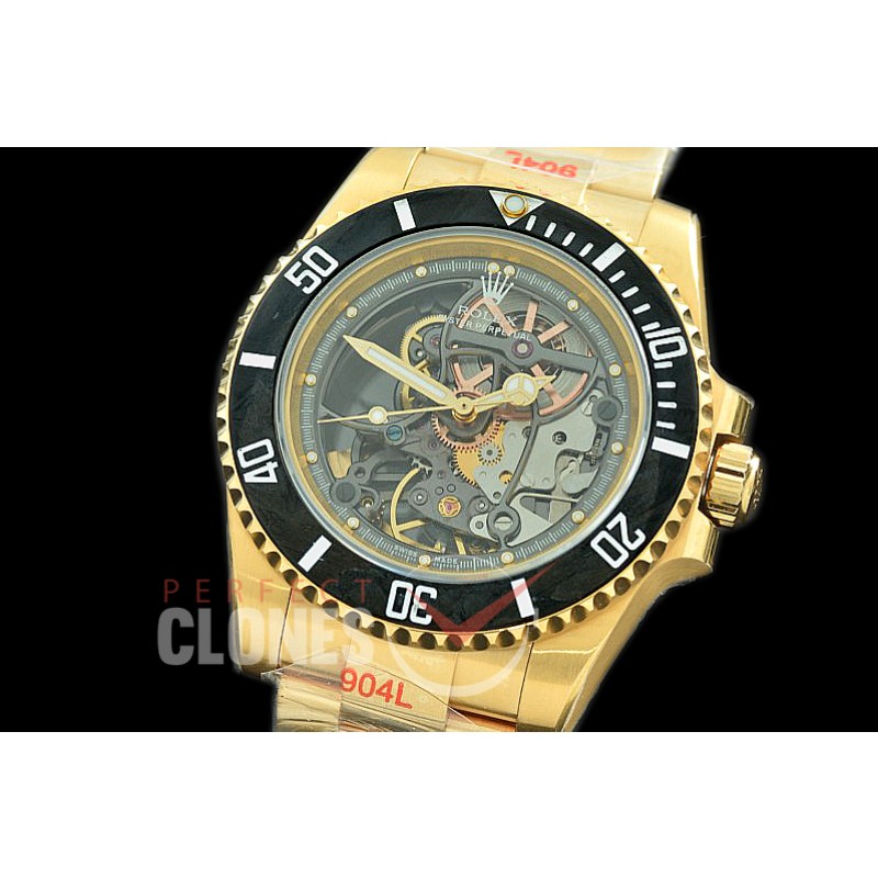0 0 0 RLSF-LADG-111 Les Artisans De Geneve "Andreas Pirlo Limited Ed" Submariner No Date114060 YG/YG Skeleton SA 3130