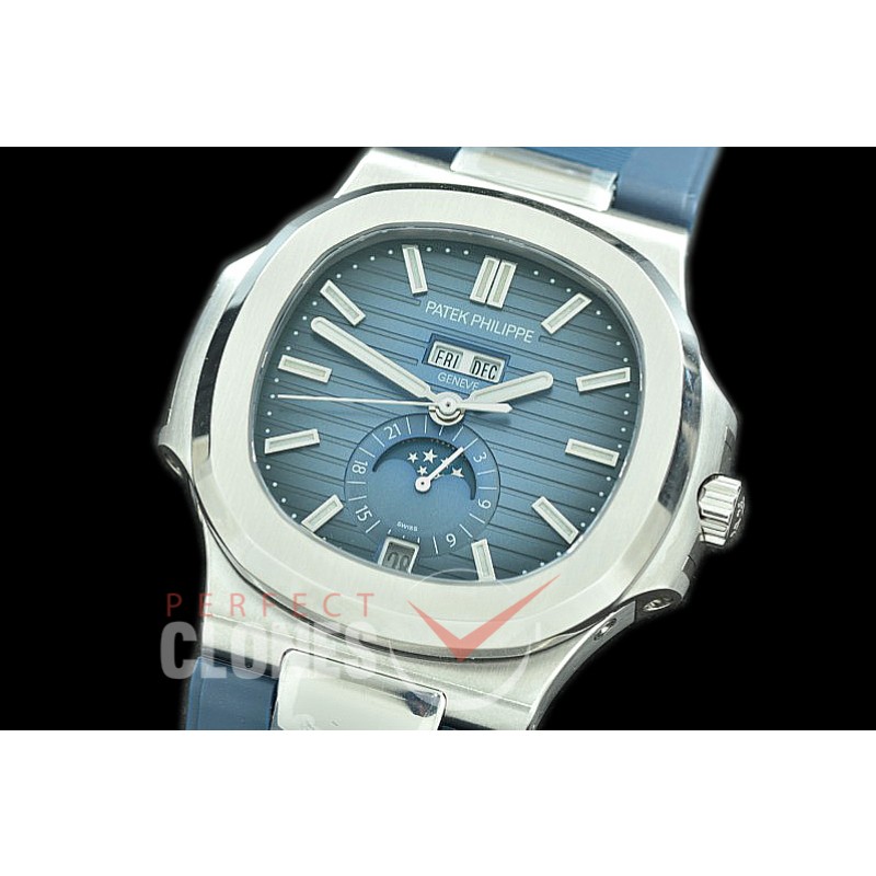 PP-5726-103R GRF V3 Nautilus 5726 Annual Calender SS/RU Blue Miyota 9100 Mod to Calibre 324
