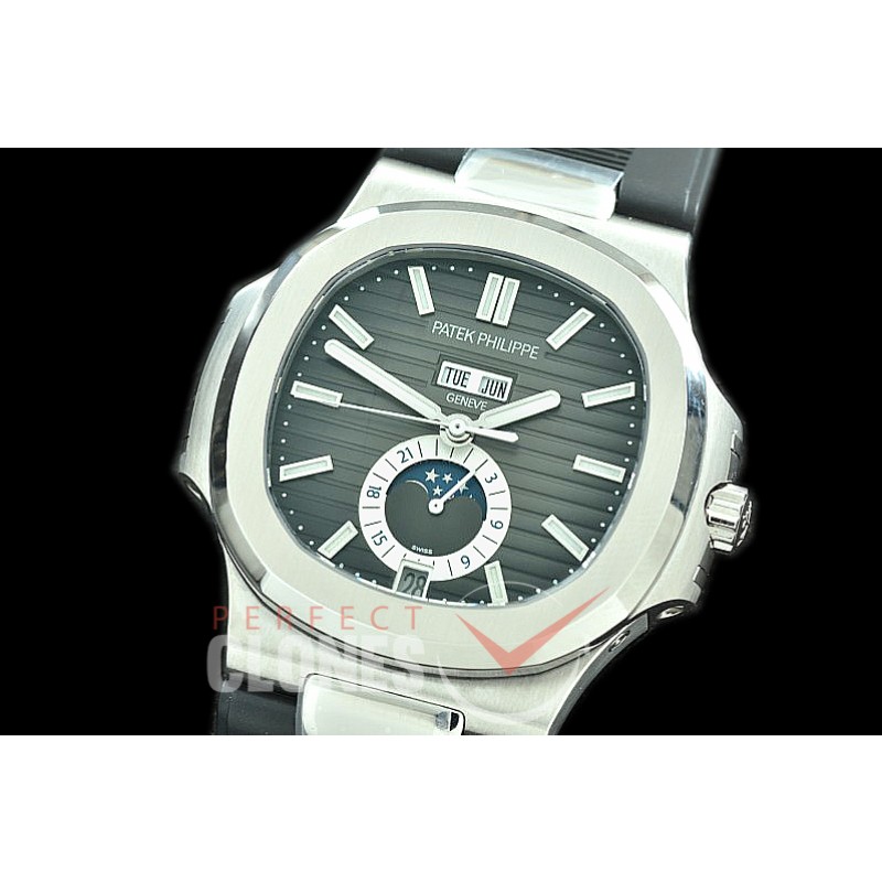 PP-5726-102R GRF V3 Nautilus 5726 Annual Calender SS/RU Grey Miyota 9100 Mod to Calibre 324