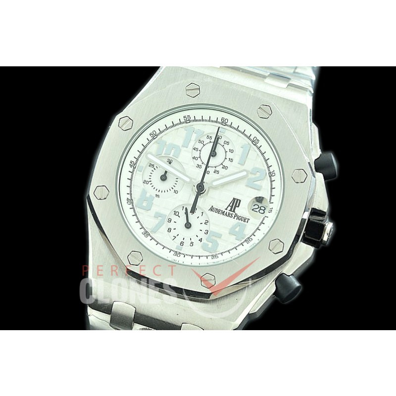 AP26400-901S Royal Oak Offshore Chronograph 26400 SS/SS White Seiko VK6 Quartz