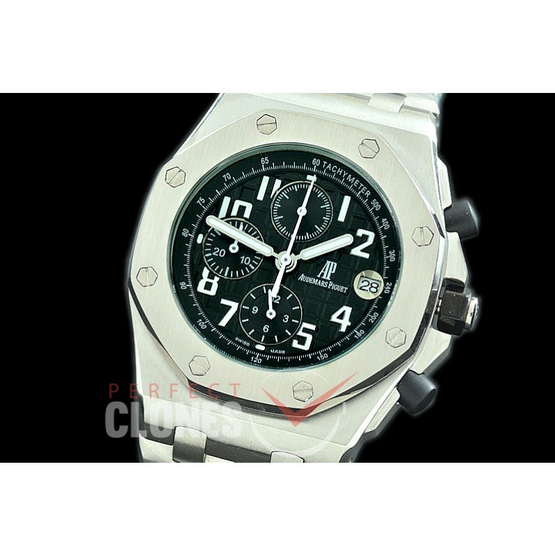AP26400-902S Royal Oak Offshore Chronograph 26400 SS/SS Black Seiko VK6 Quartz