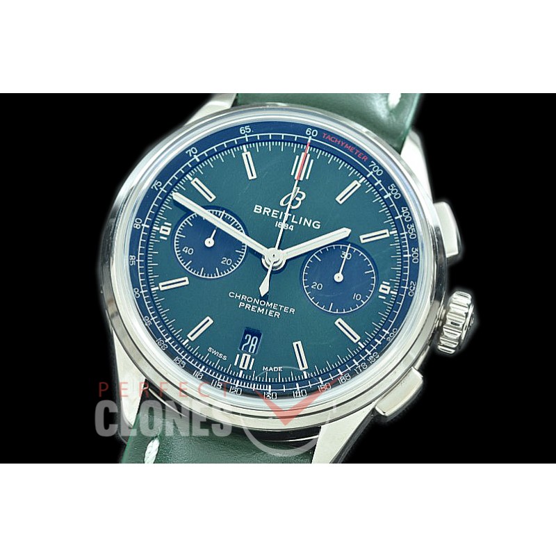 BL-PB01-104 GF Premier B01 Chronograph SS/LE Green A-7750 