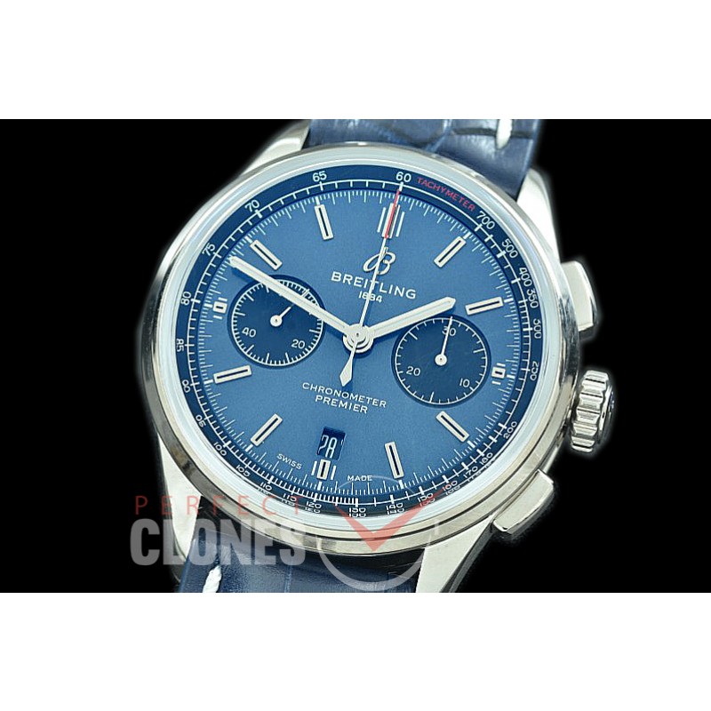 BL-PB01-103 GF Premier B01 Chronograph SS/LE Blue A-7750 