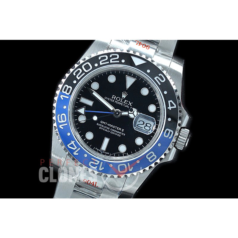 0 0 0 0 0 RLGS00932 GMF V4 904L Steel V3 GMT 116710BLNR Batman SS/SS Black SA 3186 CHS
