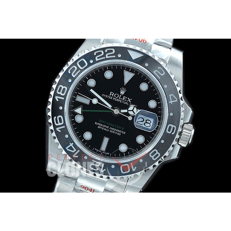 0 0 0 0 0 RLGS00931 GMF V4 904L Steel GMT 116710LN SS/SS Black SA 3186 CHS