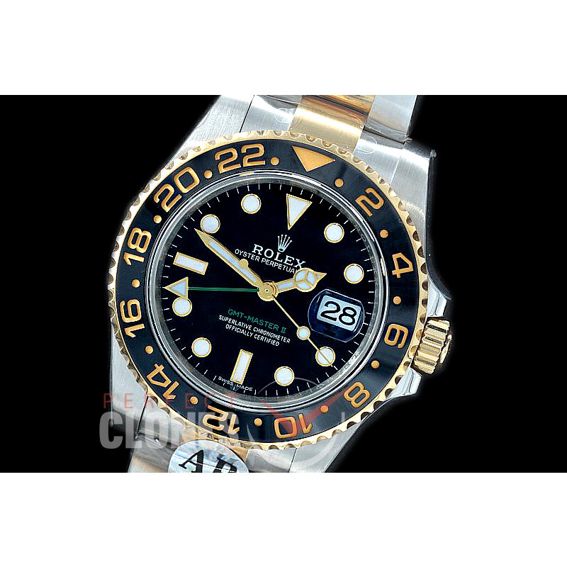 0 0 0 0 RLGT00851 ARF/JF V2 904L Steel Submariner 116713LN CHS SS/YG/SS GMT Black SH 3186