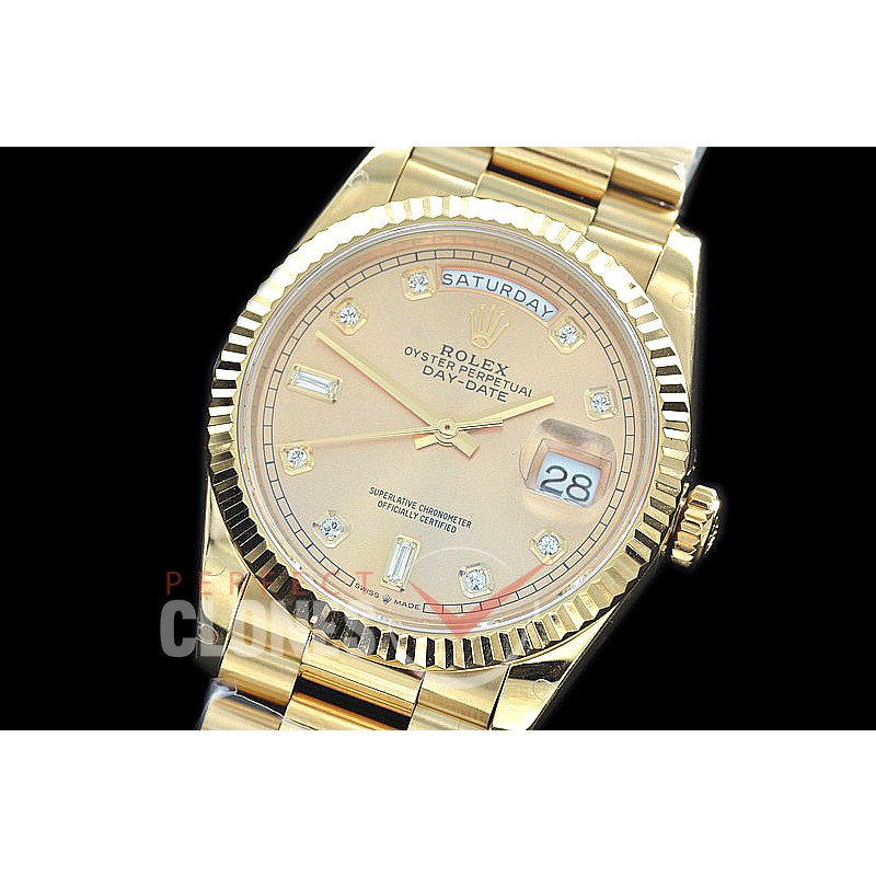R36DDF-3255-215 BP 128238 2019 DayDate YG/YG Fluted/President Gold Diamonds SA 3255