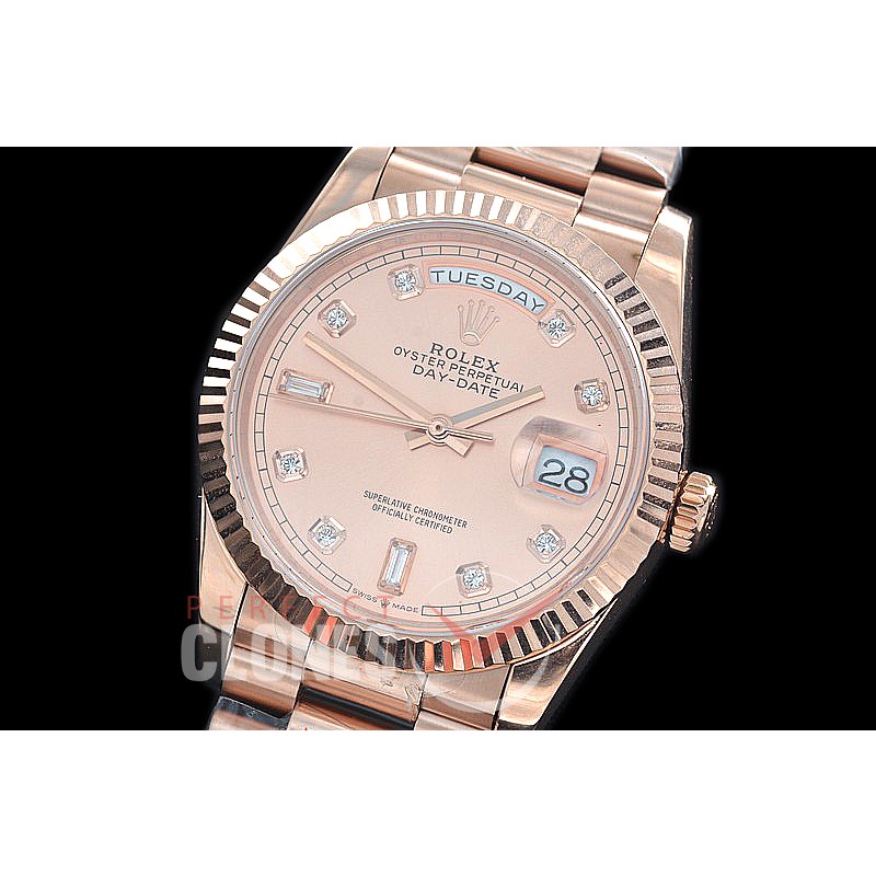 R36DDR-3255-215 BP 128235 2019 DayDate RG/RG Fluted/President Rose Gold Diamonds SA 3255