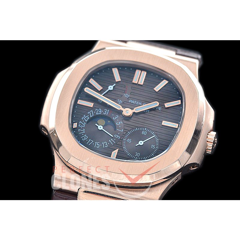 PP-5712-113 PF Nautilus 5712 Date/Moon Phase Power Reserve RG/LE Brown Asian Customized Calibre 320