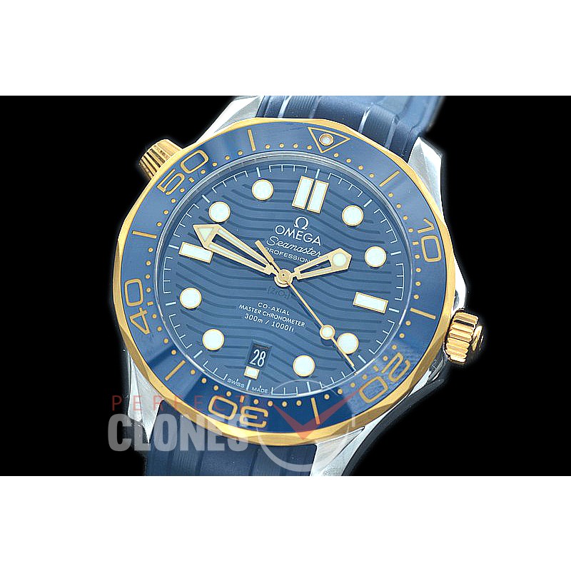 0 0 OM300M-008Y-U XF/VXF 2019 Basel Seamaster Diver 300M SS/YG/RU Blue Asian 2824 Mod 8800 