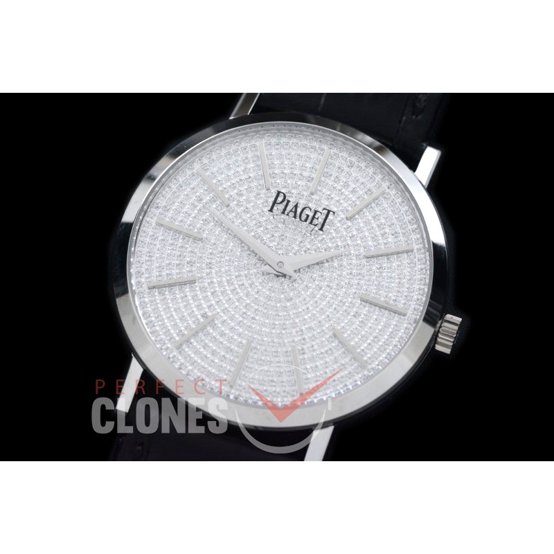 PI00031 Altiplano Ultrathin SS/LE Steel Diamond Crested Asian Custom Handwind 17J 