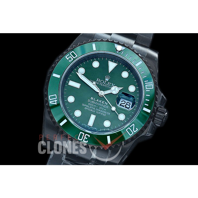 0 0 0 0 0 RLS-SP-042 V9F Blacken Hulk Submariner 116610LV PVD/PVD Green SA 3135