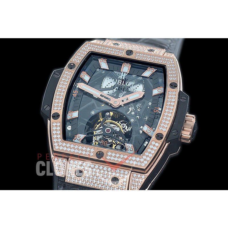 HB-SPT-0011D V9F Spirit of Big Bang Tourbillon RG/LE Black Skeleton SG Tourbillon 