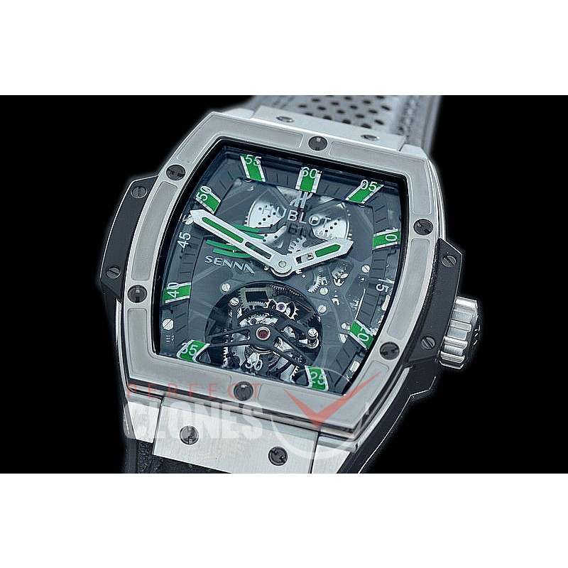 HB-SPT-0003 V9F Spirit of Big Bang Tourbillon SS/LE Black/Green Skeleton SG Tourbillon 