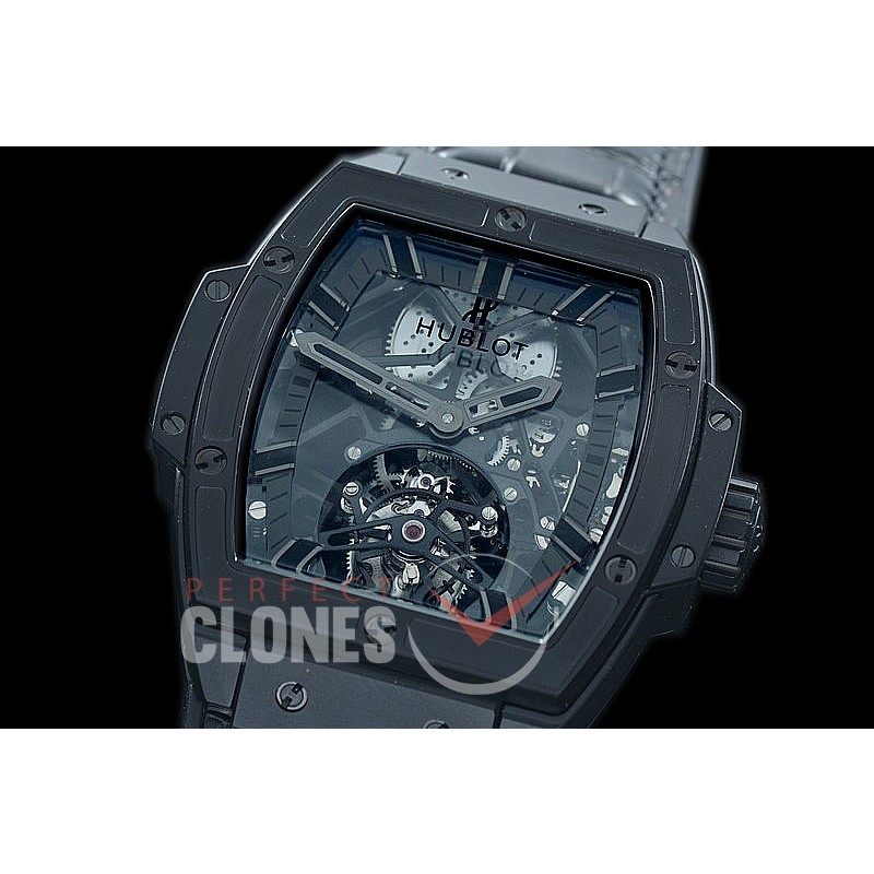 HB-SPT-0025 V9F Spirit of Big Bang Tourbillon DLC/LE All Black Skeleton SG Tourbillon 