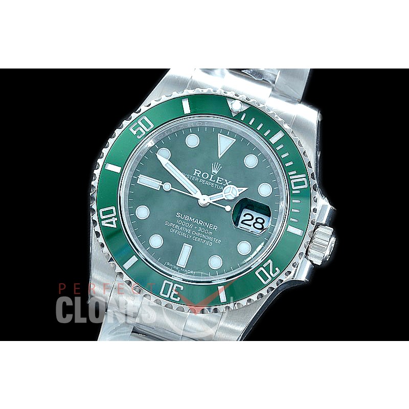 0 0 0 0 0 0 0 0 RLSS00152 VSF 904L Steel Hulk Submariner 116610LV SS/SS Green VS3135