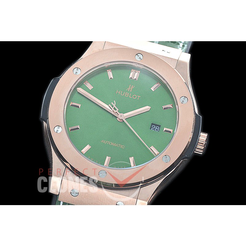 HBFS-45-0025 ANF Classic Fusion 45mm Automatic RG/LE Green Asian Clone 2892
