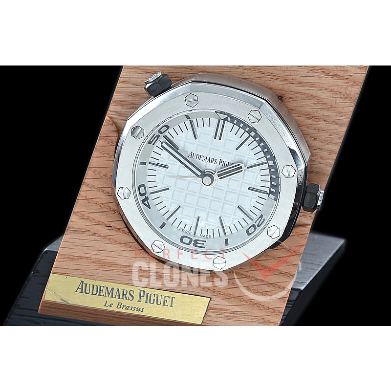 APC-011 V9F Royal Oak Offshore Diver Table Clock - Steel White
