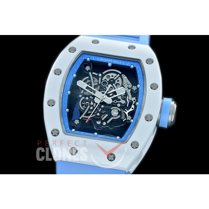 0 0 0 0 RM055-01-123 KVF RM055 Bubba Watson White Ceramic Limited Edition CER/RU Skeleton M8215 Mod