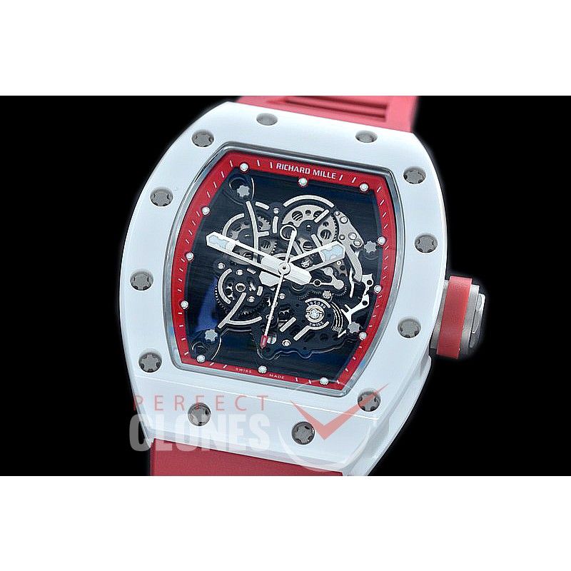 0 0 0 0 RM055-01-122 KVF RM055 Bubba Watson White Ceramic Limited Edition CER/RU Skeleton M8215 Mod
