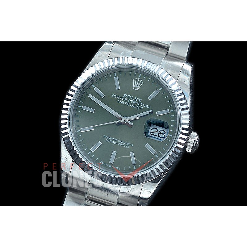 R36DJS-556 BP Datejust 36126234 SS/SS Fluted/Oyster 2020 Olive Green Sticks A-2824