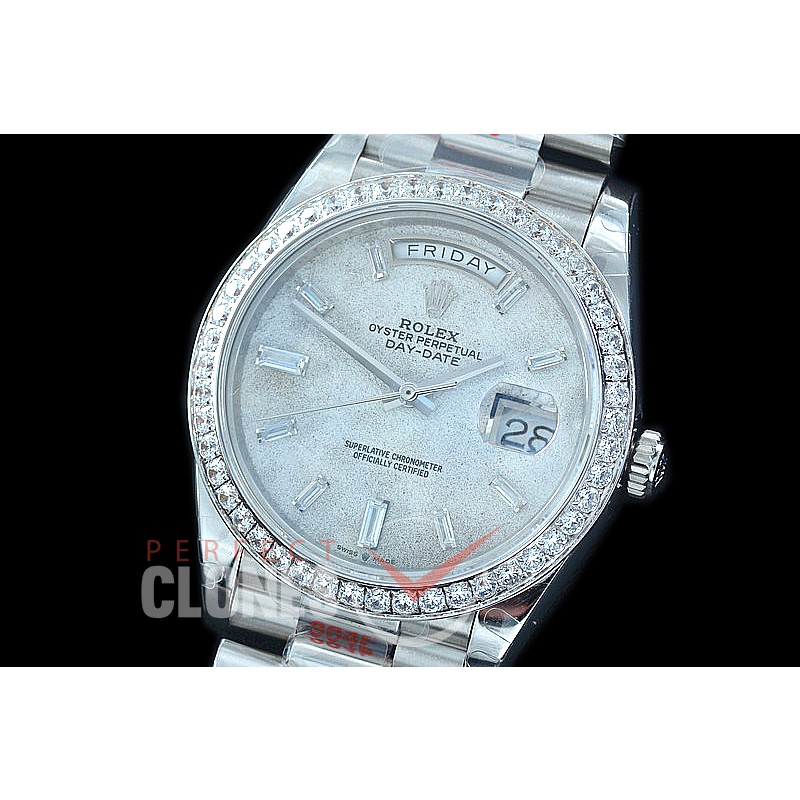 R40DDS00239D GMF Daydate 40mm 228349RBR 904 Steel SS/SS Diam Meteorite Diamonds A-2836