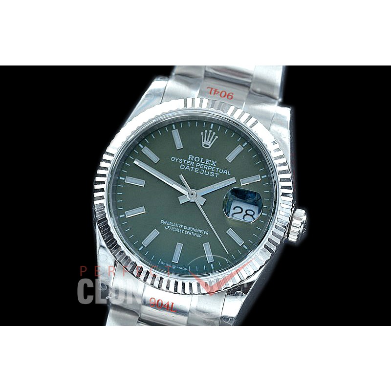 R36DJS-3235-156 GMF 126234 SS/SS Fluted/Oyster Olive Green Sticks SH 3235 904L Steel 