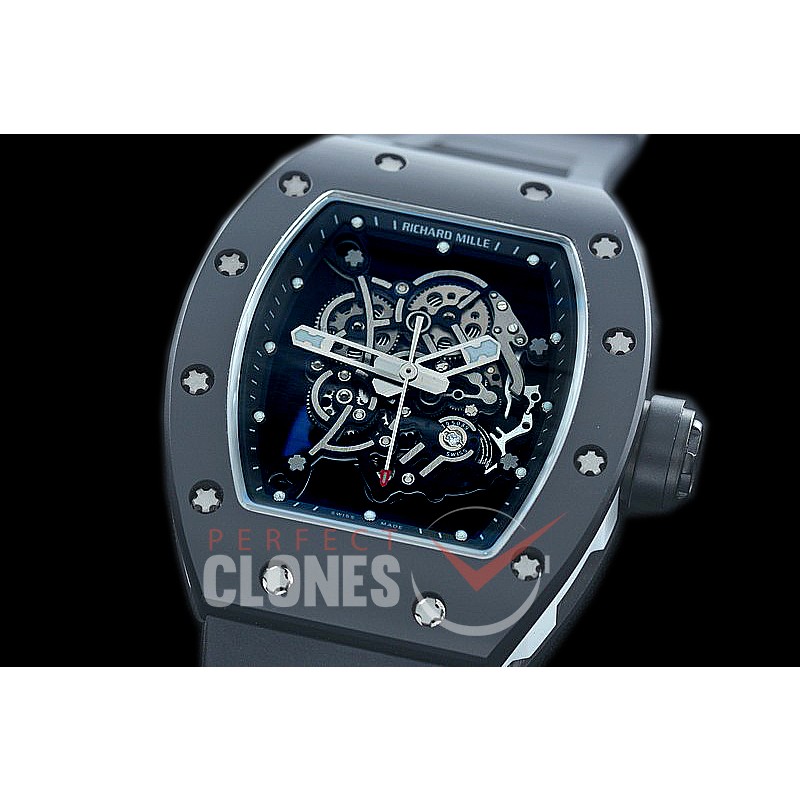 0 0 0 0 RM055-01-132 KVF RM055 Bubba Watson Black Ceramic Limited Edition CER/RU Skeleton M8215 Mod