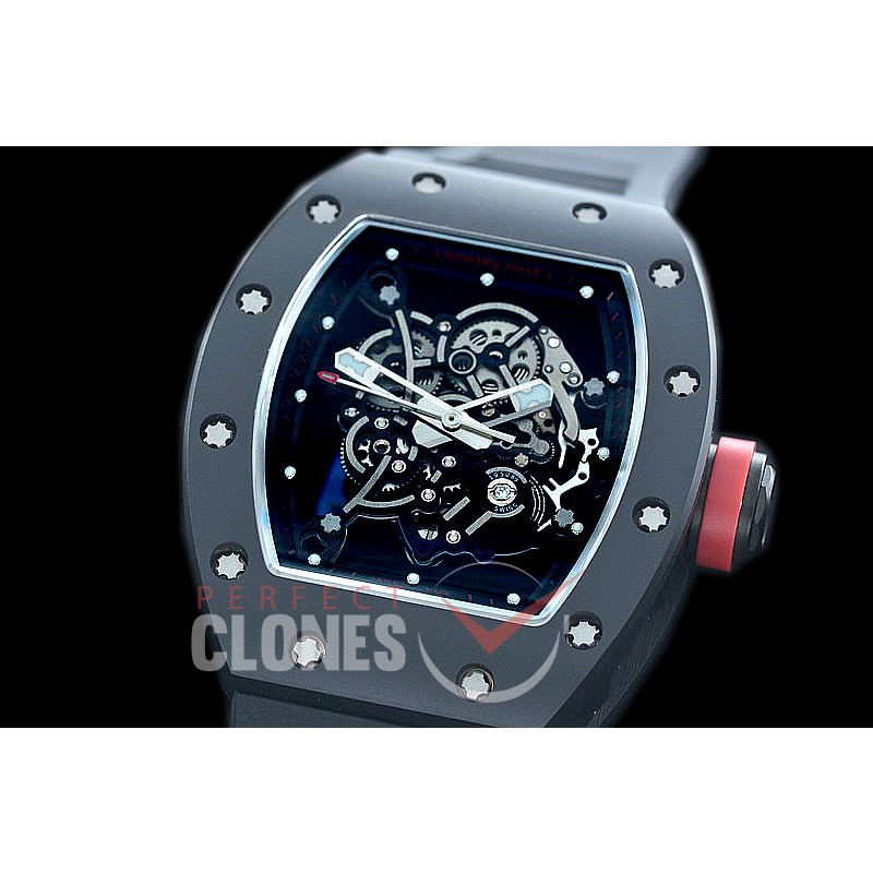 0 0 0 0 RM055-01-133 KVF RM055 Bubba Watson Black Ceramic Limited Edition CER/RU Skeleton M8215 Mod