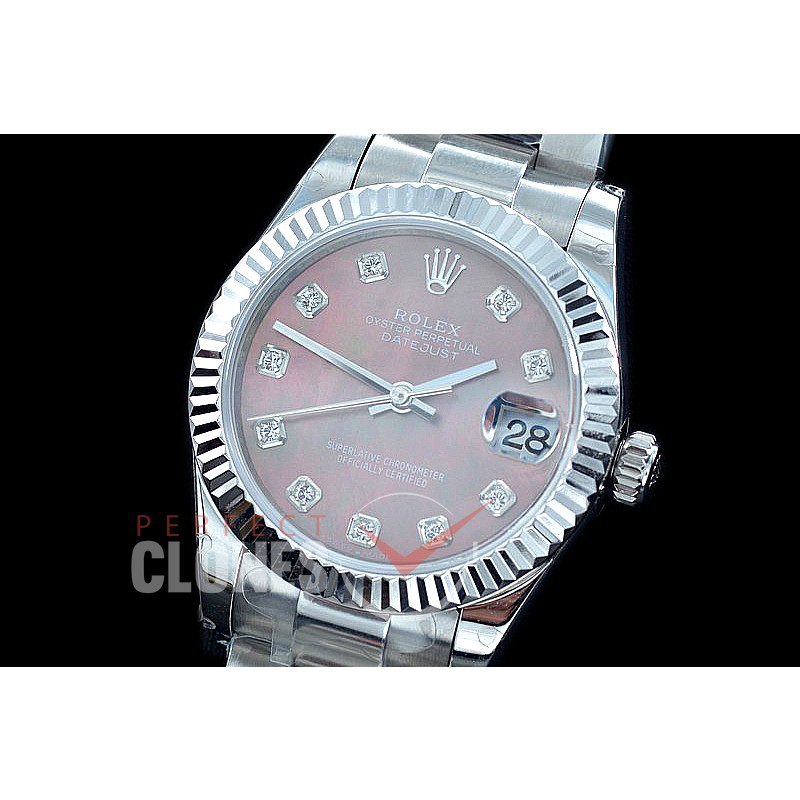 R31DJS-419 Datejust Midsize 278284 SS/SS Fluted/Oyster Brown MOP Diam Asian Clone 2824