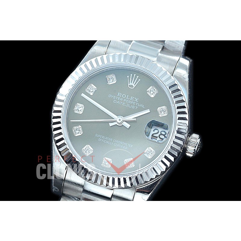 R31DJS-416 Datejust Midsize 278284 SS/SS Fluted/Oyster Green Diam Asian Clone 2824