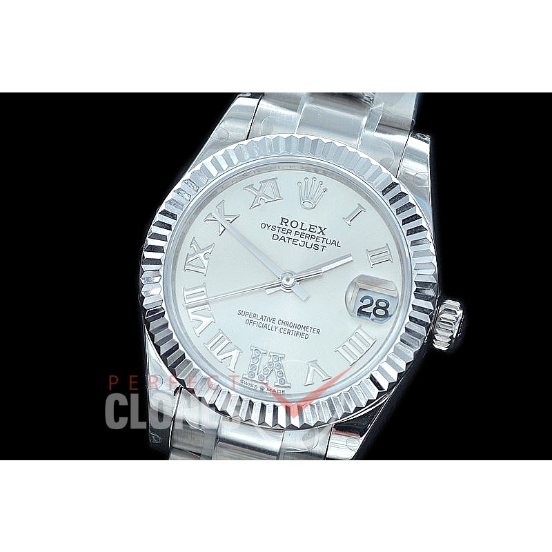 R31DJS-426 Datejust Midsize 278284 SS/SS Fluted/Oyster Silver Roman/Diam Asian Clone 2824