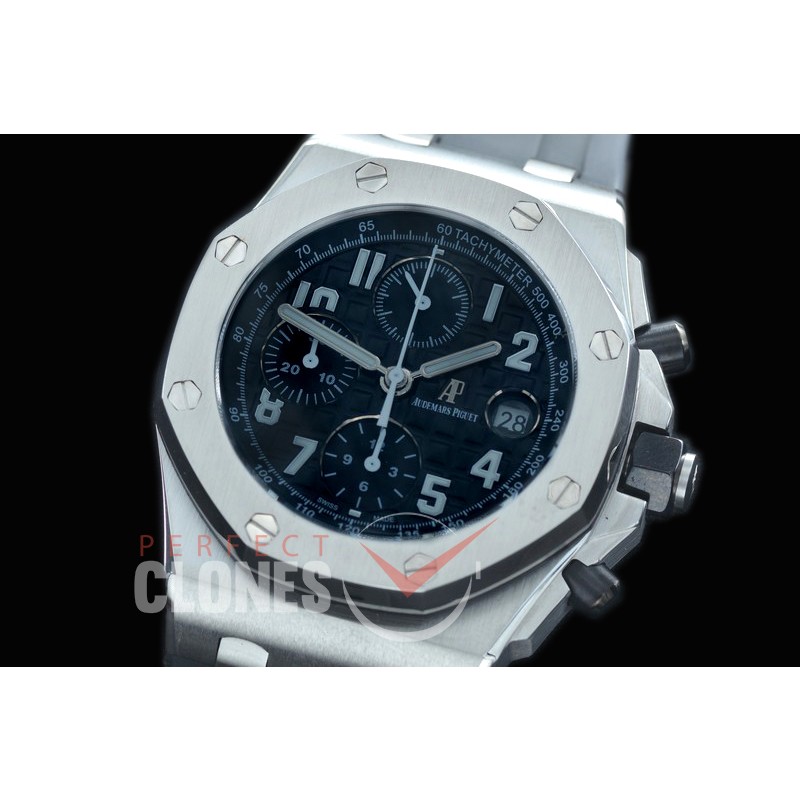AP26470-502 BBVF Royal Oak Offshore SS/RU Black A-7750 Mod to Calibre 3126/Secs@12