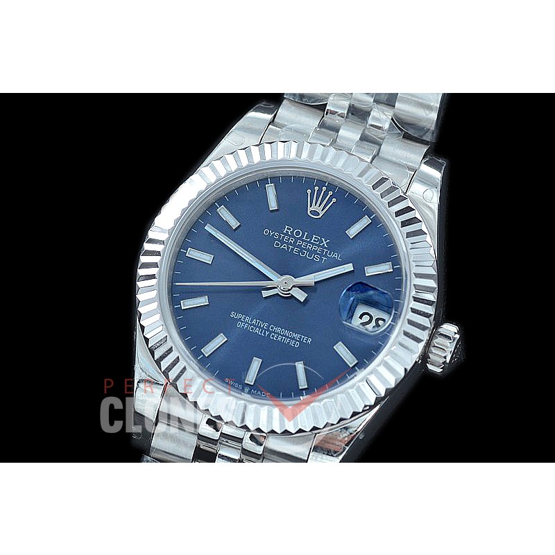 R31DJS-404J Datejust Midsize 278284 SS/SS Fluted/Jubilee Blue Sticks Asian Clone 2824