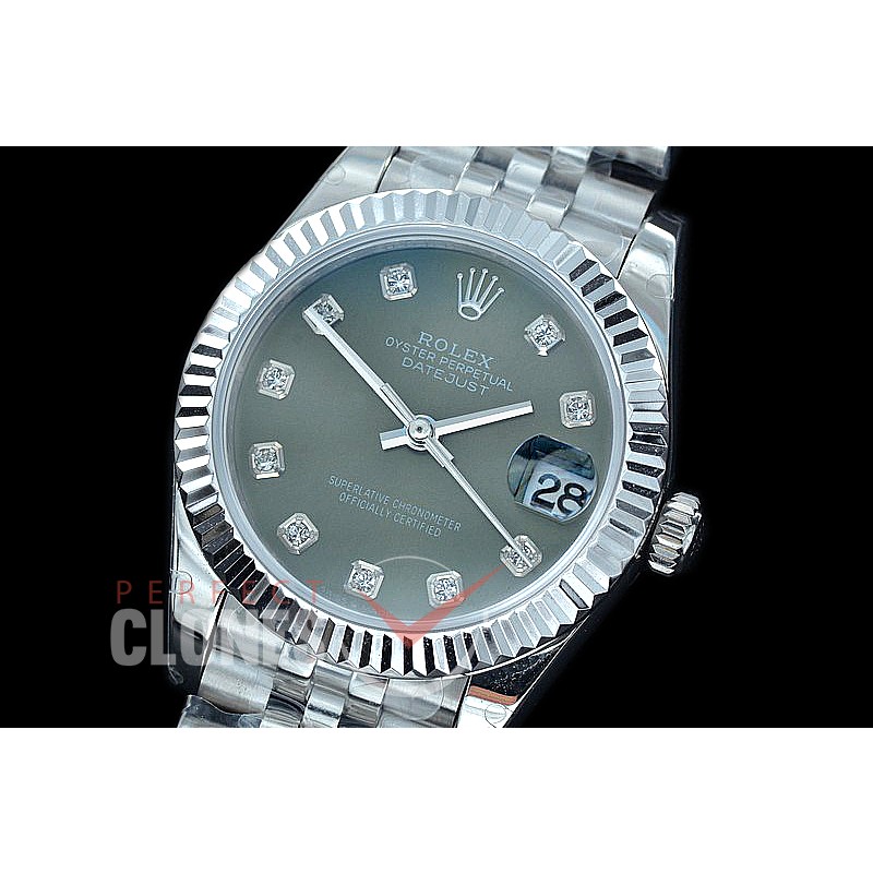 R31DJS-416J Datejust Midsize 278284 SS/SS Fluted/Jubilee Olive Green Diamond Asian Clone 2824