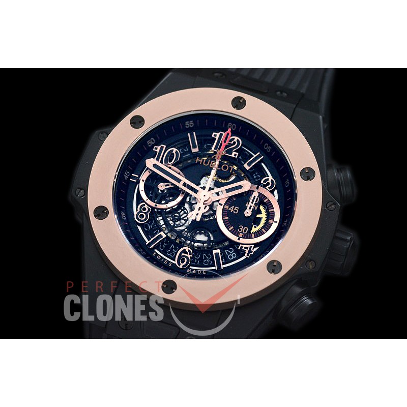 HB45-029 Big Bang Unico Matte CER/RG/RU Black Skeleton Asian 7750 28800