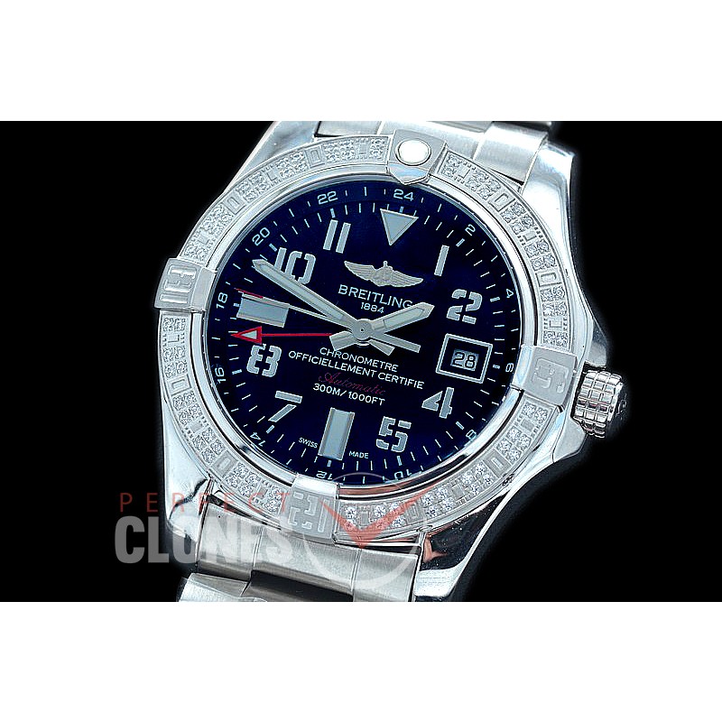 0 0 0 BLSA2-0077SD ANF/OXF Avenger II GMT SS/Diam/SS Black Num Asian 2836
