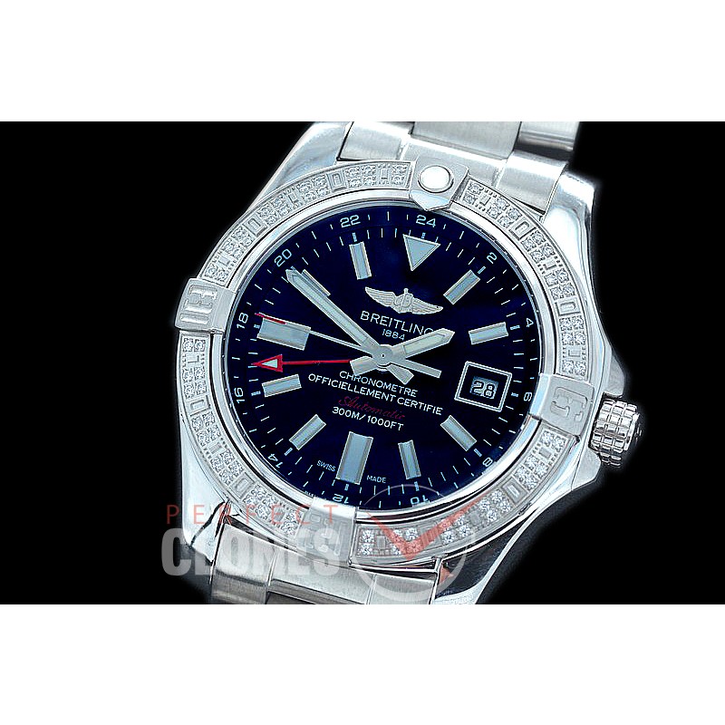 0 0 0 BLSA2-0072SD ANF/OXF Avenger II GMT SS/Diam/SS Black Sticks Asian 2836