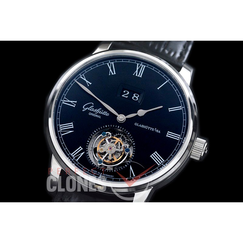 0 GL-SEN-102 Senator Big Date Tourbillon SS/LE Black Asian Flyman Tourbillon 