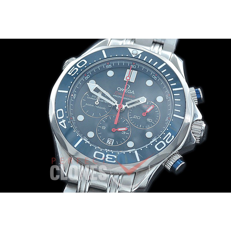 OMSEC-1002 Seamaster 300m Professional Chronograph SS/SS Blue OS20 Quartz