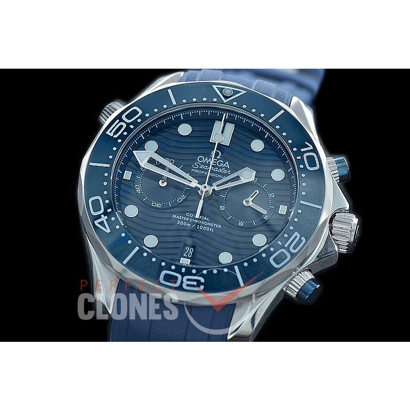 OMSEC-1012R Seamaster 300m Professional Chronograph SS/RU Blue OS20 Quartz