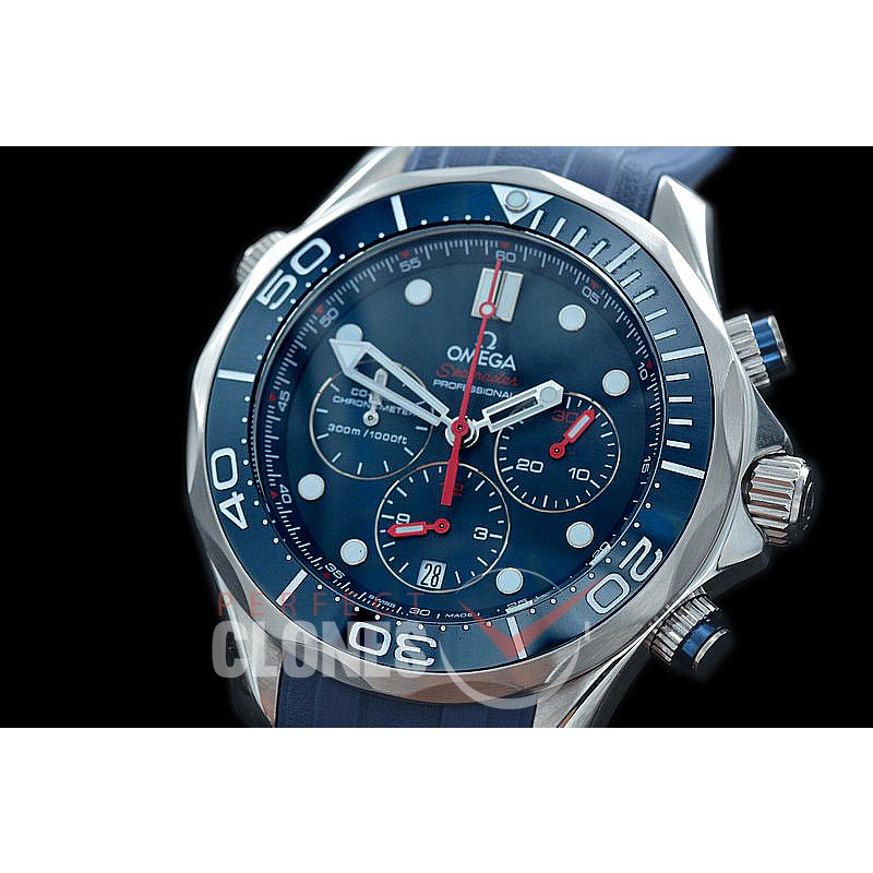 OMSEC-1002R Seamaster 300m Professional Chronograph SS/RU Blue OS20 Quartz