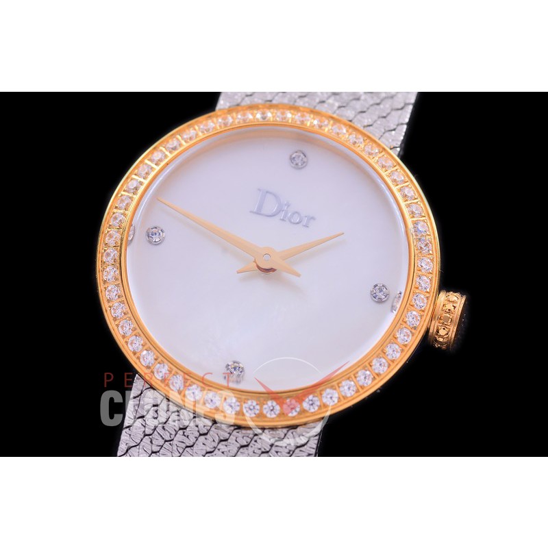 CD-LDDDS-111 La D De Dior Santine SS/YG MOP White Swiss Quartz 