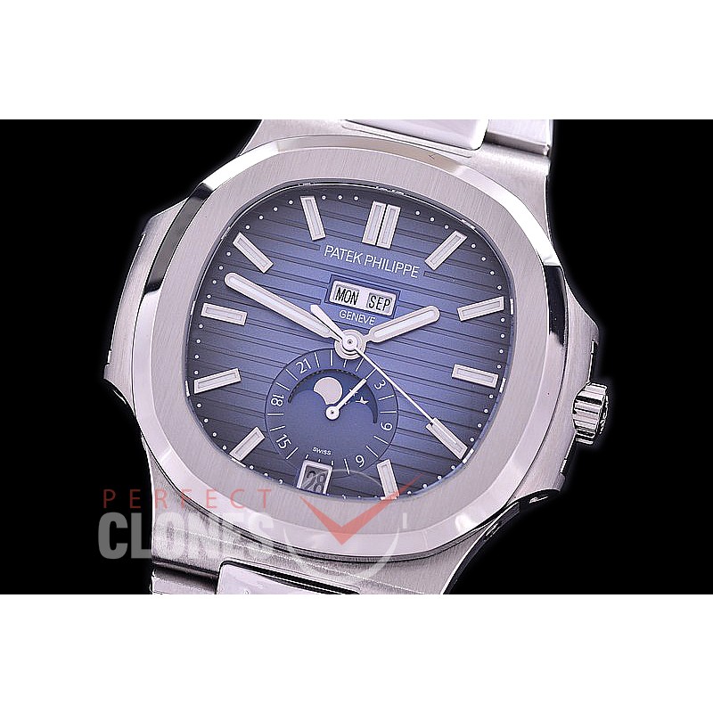 PP-5726-103 GRF V3 Nautilus 5726 Annual Calender SS/SS Blue Miyota 9100 Mod to Calibre 324