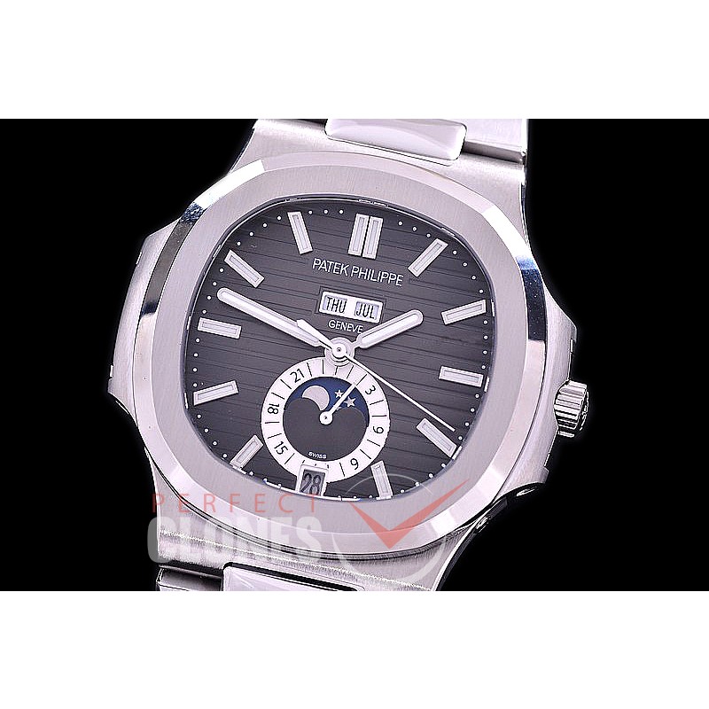 PP-5726-102 GRF V3 Nautilus 5726 Annual Calender SS/SS Grey Miyota 9100 Mod to Calibre 324