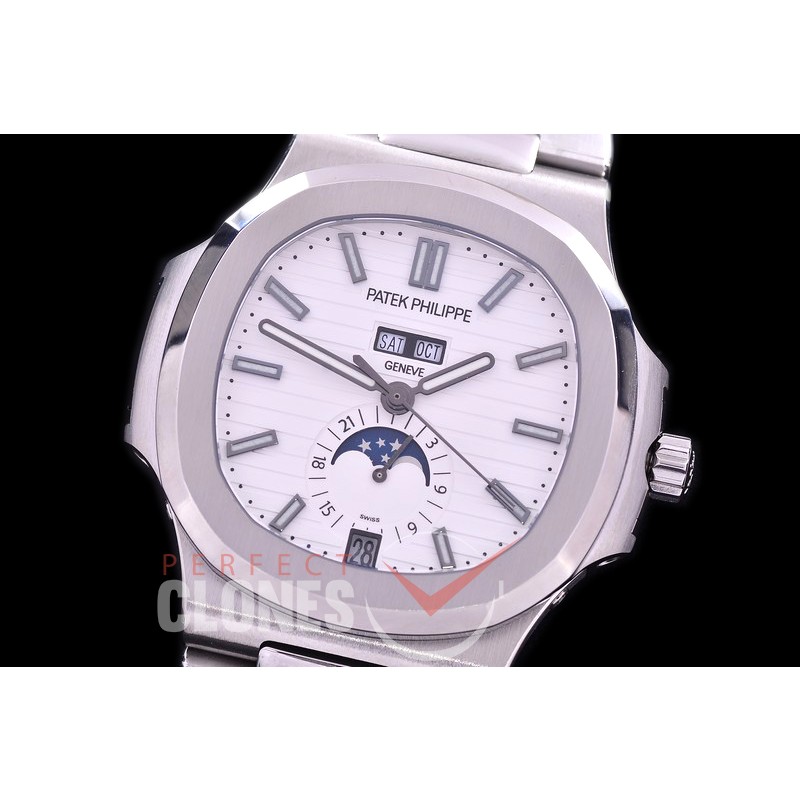 PP-5726-101 GRF V3 Nautilus 5726 Annual Calender SS/SS White Miyota 9100 Mod to Calibre 324