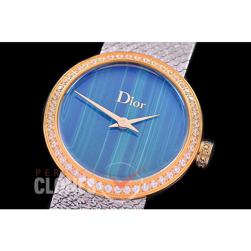 CD-LDDDS-112 La D De Dior Santine SS/YG MOP Blue/Green Swiss Quartz 